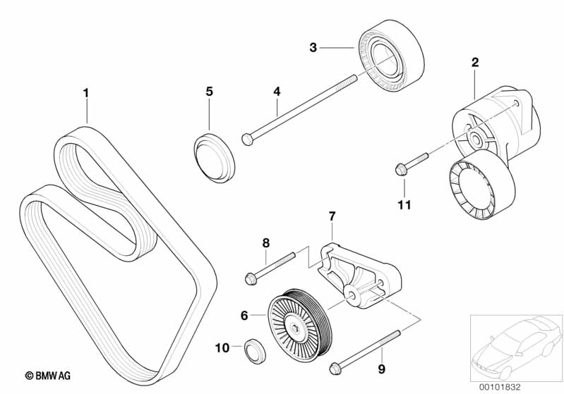 Ременный привод водяной помпы/генератора