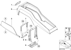 Центр.консоль в задней части салона