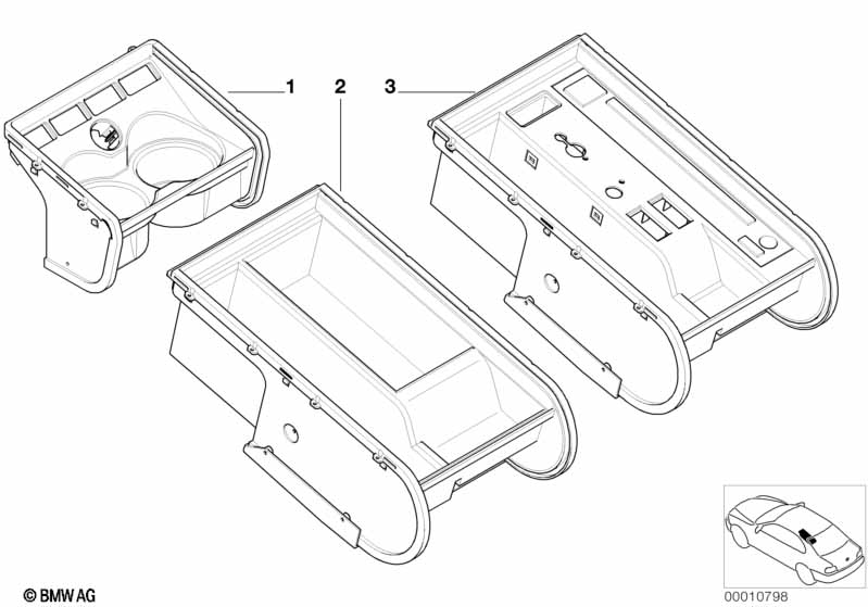 Доп.элементы центральной консоли Зд