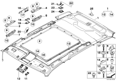Потолок / поручень панорамной крыши