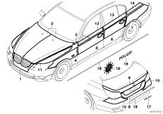 Наклейки на полиц,пож.а/м, скорой помощи