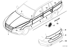 Наклейки на полиц,пож.а/м, скорой помощи