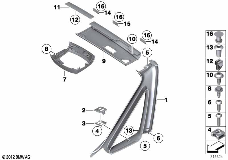Облицовка Пд стойки / внутр.обтекатель
