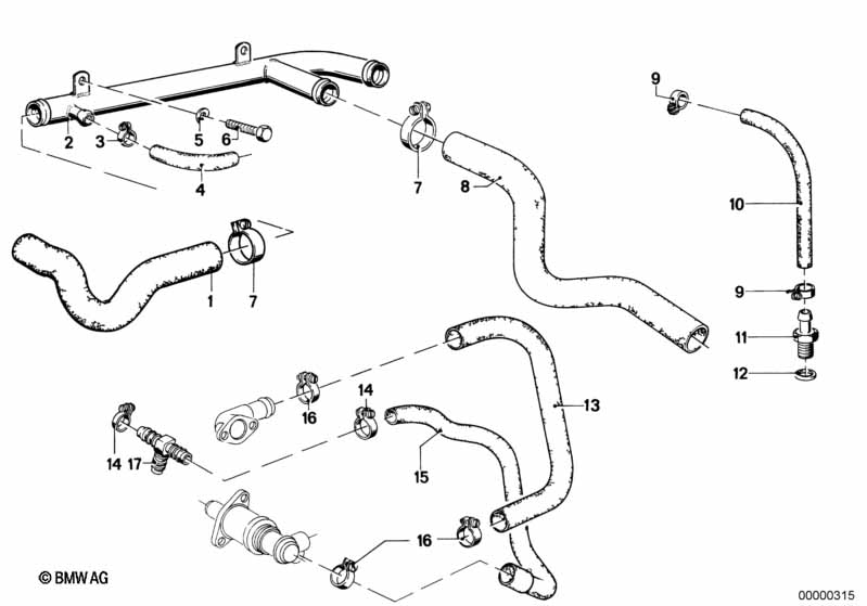 Водяной шланг системы охлаждения