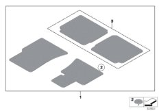 Комплект ножных ковриков Velours
