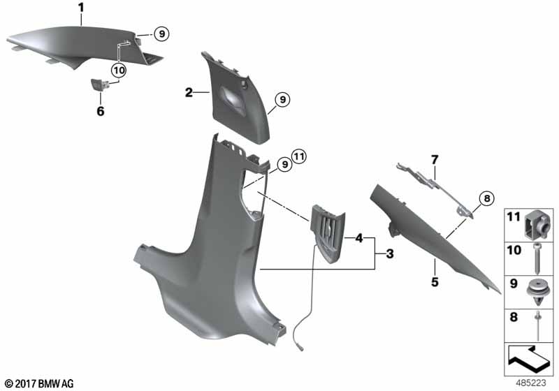 Накладка передней стойки Л