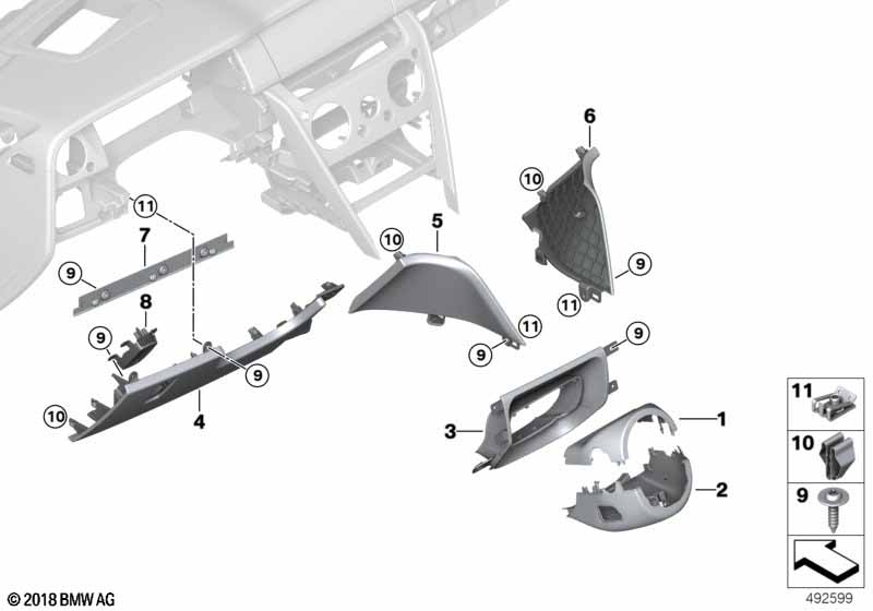 Нижняя часть панели приборов