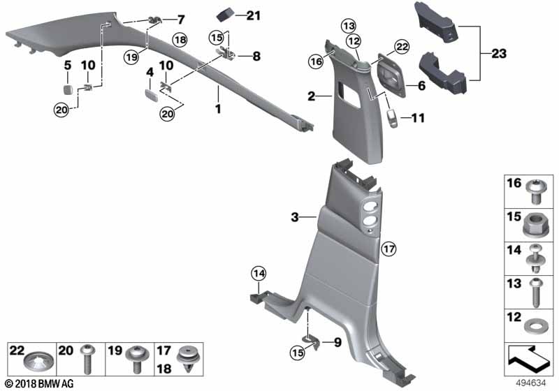 Облицовка передней/средней стойки