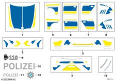 Наклейки полиция Баварии синий