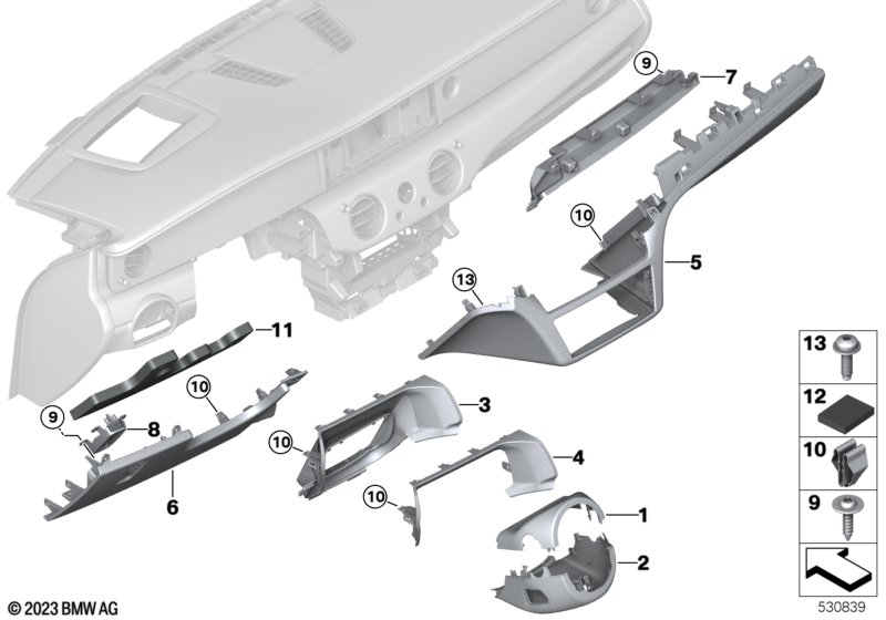 Нижняя часть панели приборов