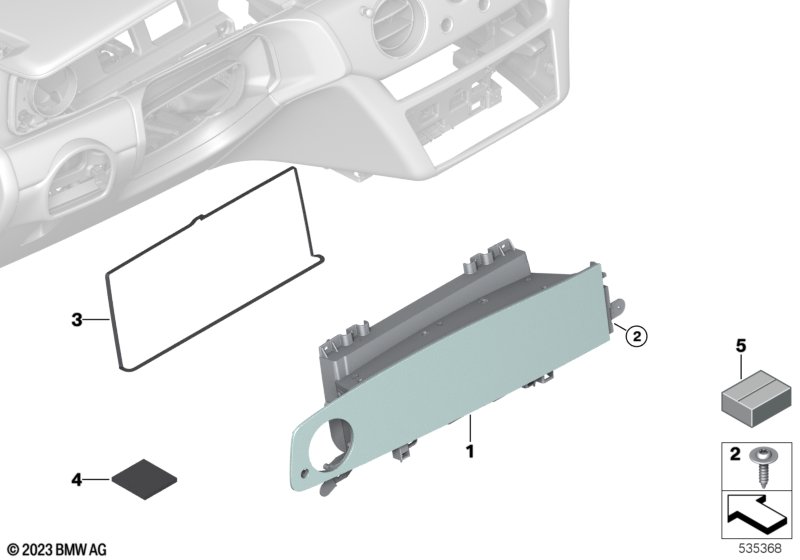 Панель приборов стеклянная витрина