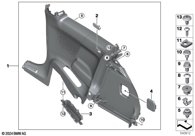 Right trunk trim