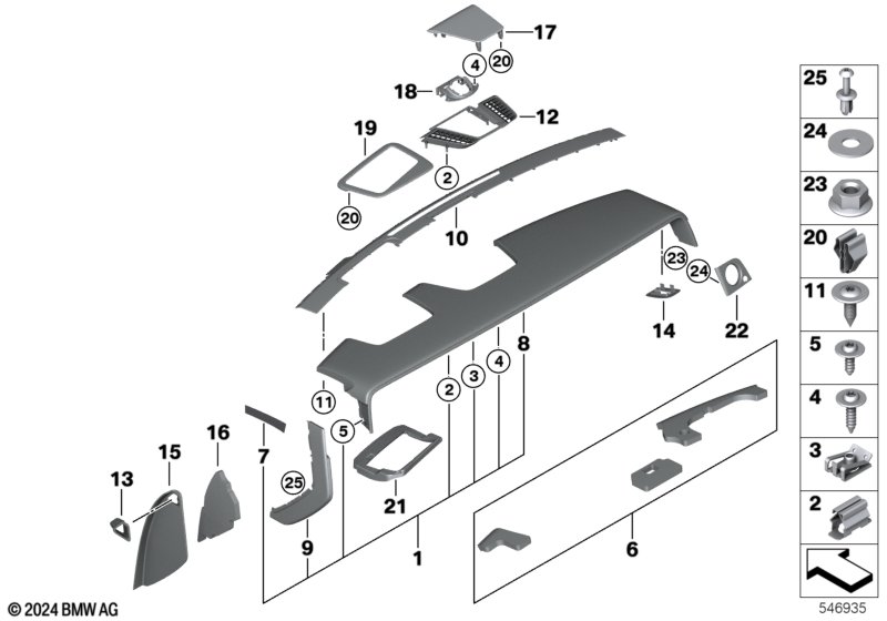 Верхняя часть панели приборов