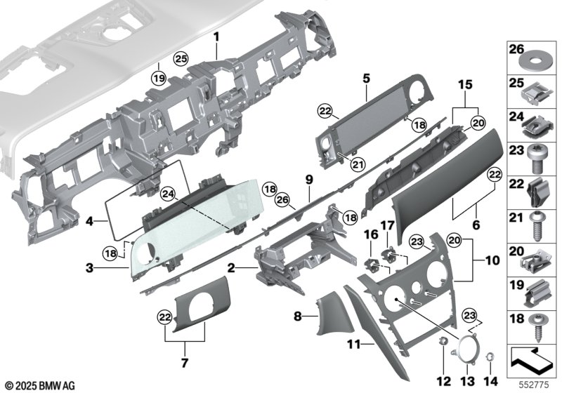 Панель приборов середина